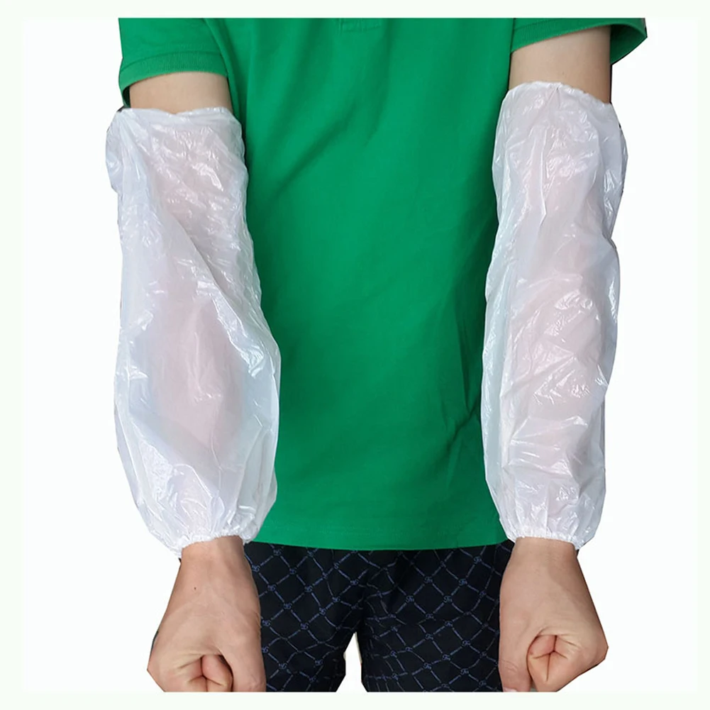 100 шт Защитные водонепроницаемые одноразовые чистящие рукава, пластиковые крышки для домашнего использования, нетоксичные эластичные для ресторана, для салона, прочные
