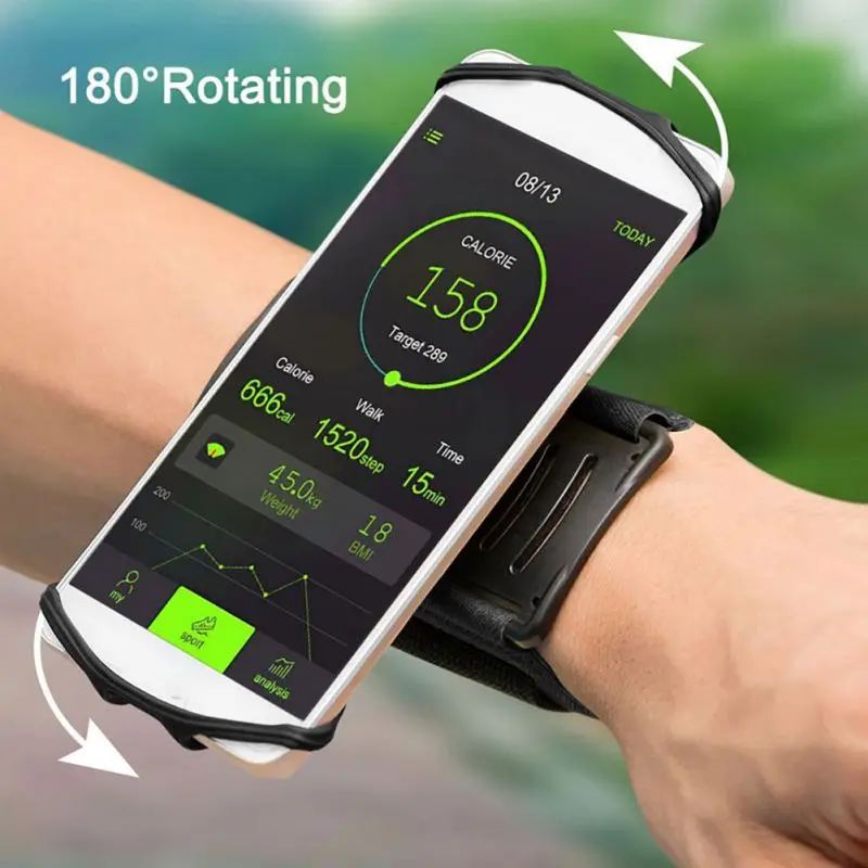 4-6 Inches Running Bag Belt Men Women Armband Touch Screen Cell Phone Case 180 Degree Rotatable Cyc - 4000103553984