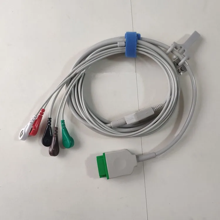 

GE 5-lead button ЭКГ-кабель для GE monitor GE ECG кабель 5-lead button