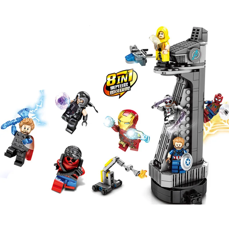 

New SuperHeroes Ironman spiderman thor Ant-Man Legoinglys Mini Marvel Avengers Tower Endgame Building Block Bricks Boy Kid Gift Toy