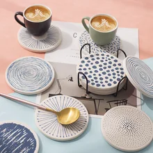 

Youpin Pattern Diatomite Coaster Placemat Quick-drying Absorbent Mat Diatom Mud Mat Moistureproof Coaster Placemat