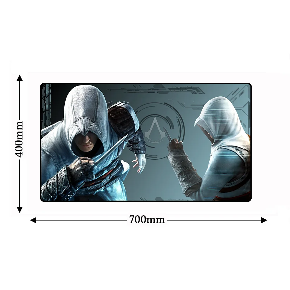 700*400 мм большой игровой коврик для мыши Assassins Creed Lockedge, большой ПК, натуральный каучук, игровой коврик для ноутбука, нескользящий коврик для мыши, коврик для мыши