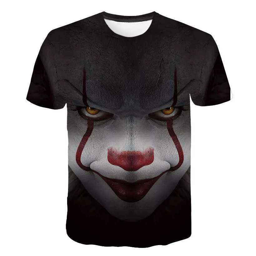 Детская футболка с 3D принтом из фильма ужасов Пенни Вайз клоун Джокер уличная футболка в стиле хип-хоп для мальчиков и девочек крутая Одежда для мальчиков - Цвет: TX-185