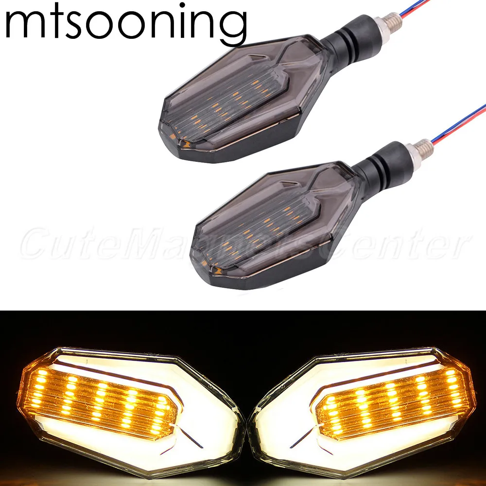 white and yellow Mtsooning 2 шт. светодиодный индикатор поворота мотоцикла 12 в супер яркий индикатор Moto Clignotant мигалка дневного света лампы - Цвет: white and yellow
