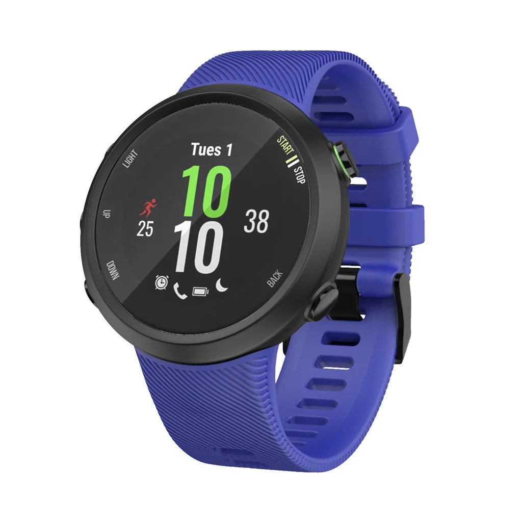 Ouhaobin мягкий сменный силиконовый ремень для Garmin Forerunner 45S умный Браслет 18 мм ремешок черный серебристый Пряжка 913#2