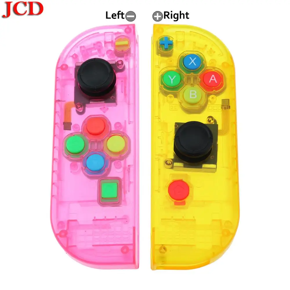JCD для kingd корпус чехол для переключателя контроллер NS для Joy-Con игровая Консоль оболочка Кнопка аналоговый проводящий резиновый D-PaD - Цвет: No1 L and No5 R