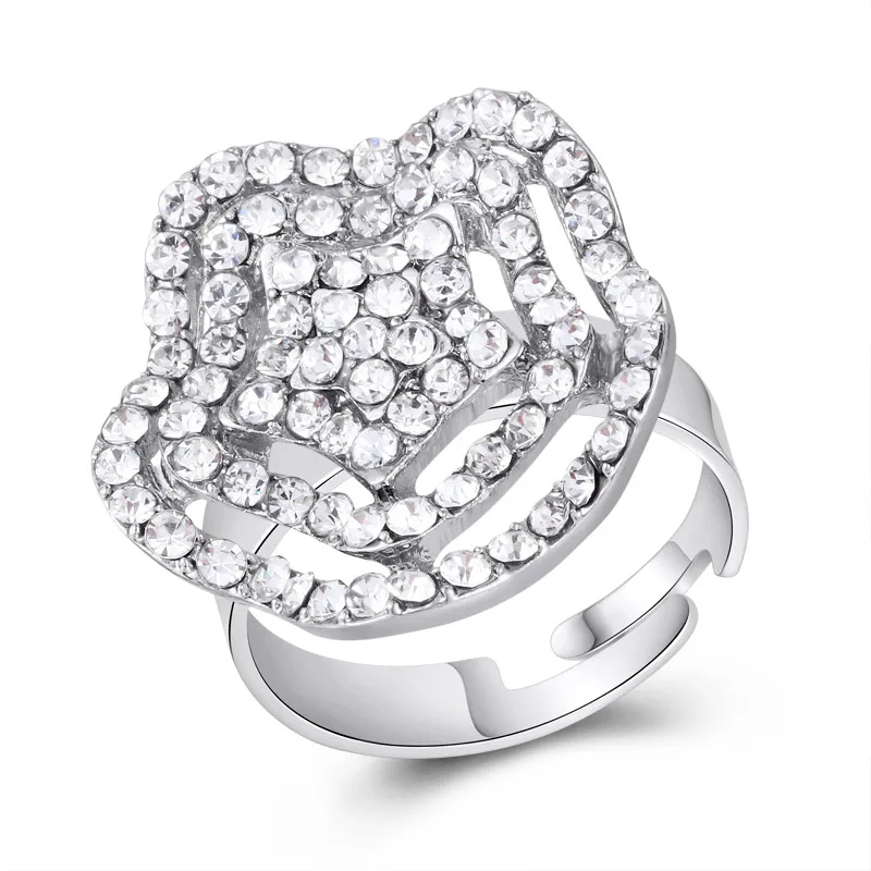Модные дизайнерские кольца с имитацией жемчуга, серебряные, золотые, металлические, Преувеличенные, для женщин, для девушек, вечерние украшения, подарок - Цвет основного камня: JZ701
