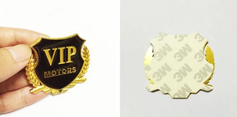 VIP MOTORS Emblem Car Sticker 2pcs for chevrolet nissan kicks audi a3 jeep compass new fiesta fiat ford ka peugeot ford focus