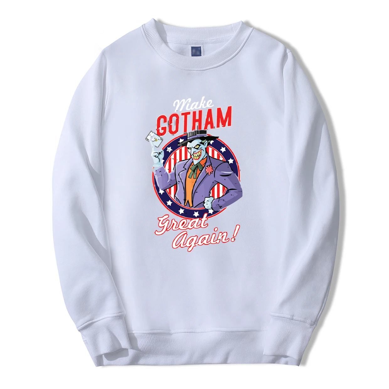Осень зима мужские толстовки Make Gotham Great Again Joker теплые флисовые толстовки повседневные Модные комиксы хип хоп Уличная одежда - Цвет: White 6