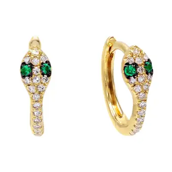 

LOZRUNVE Bohemian Jewelry Fashion 925 Sterling Silver CZ Snake Hoop Huggie Earring