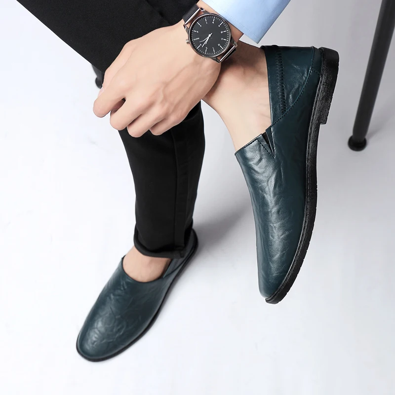 Big Size 36-55 Unisex Men Genuine Leather Comfortable Mens Loafers Luxury Breathable Male Shoes Zapato De Cuero Hombre Casual 5