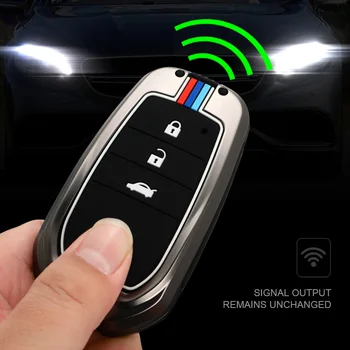 Metal Car Smart Key Case Cover For Toyota Corolla Altis Camry Rav4 Prius Aygo Auris Land Cruiser 200 Prado Shell Fob Accessories - Metal Car Smart Key Case Cover For Toyota Corolla Altis Camry Rav4 Prius Aygo Auris