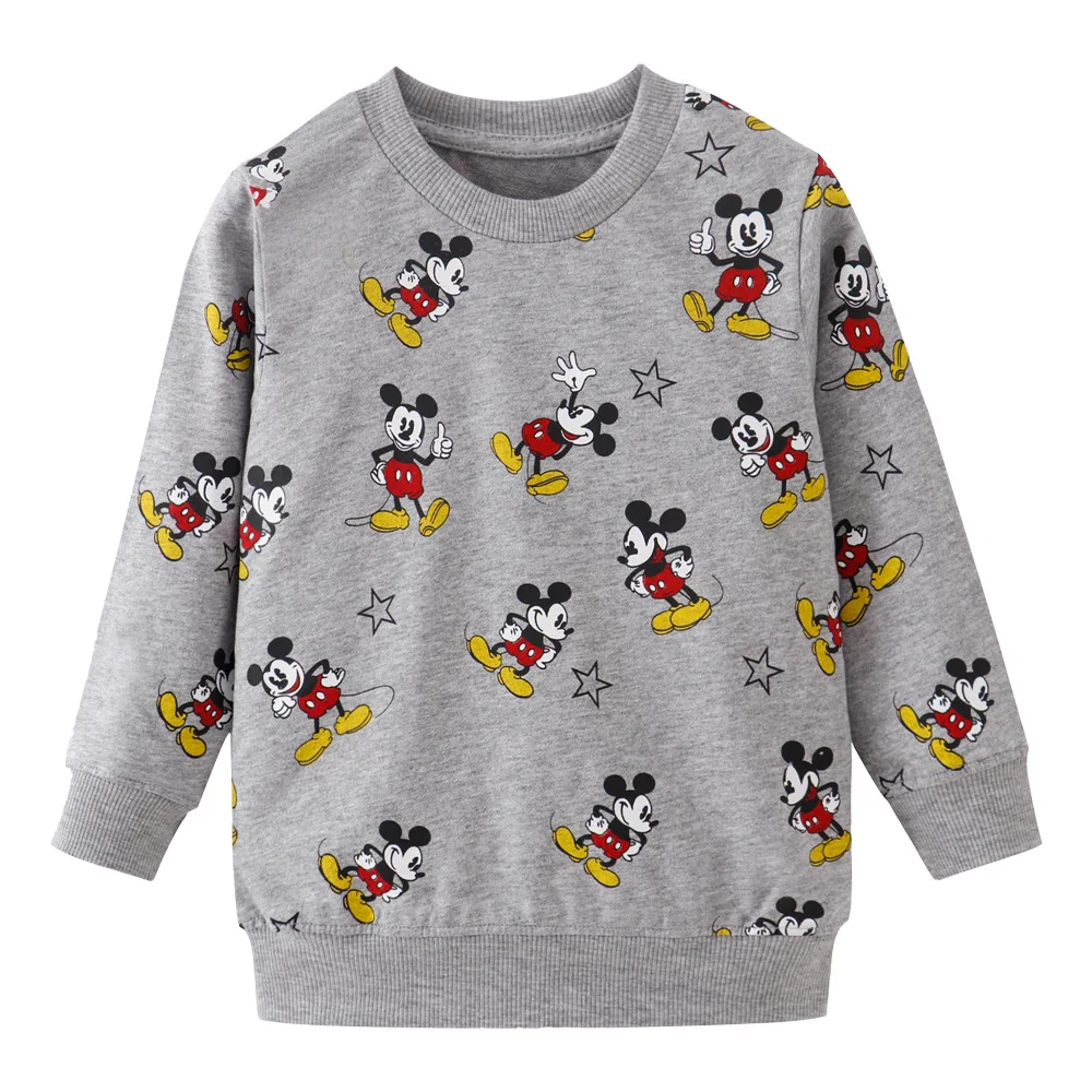 Moletom de Algodão Estampado para Meninos e Meninas Moletom Estampado Mickey Minnie Mouse Infantil Outono 2020 8 Agasalhos e moletons