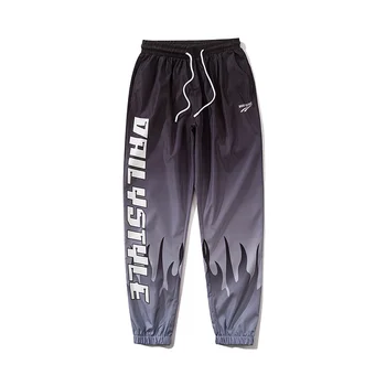 

Mens Flame print Joggers HipHop Harem Pants Streetwear Casual Trousers SweatPants 2020 Spring Autumn Unisex Oversize Jogger