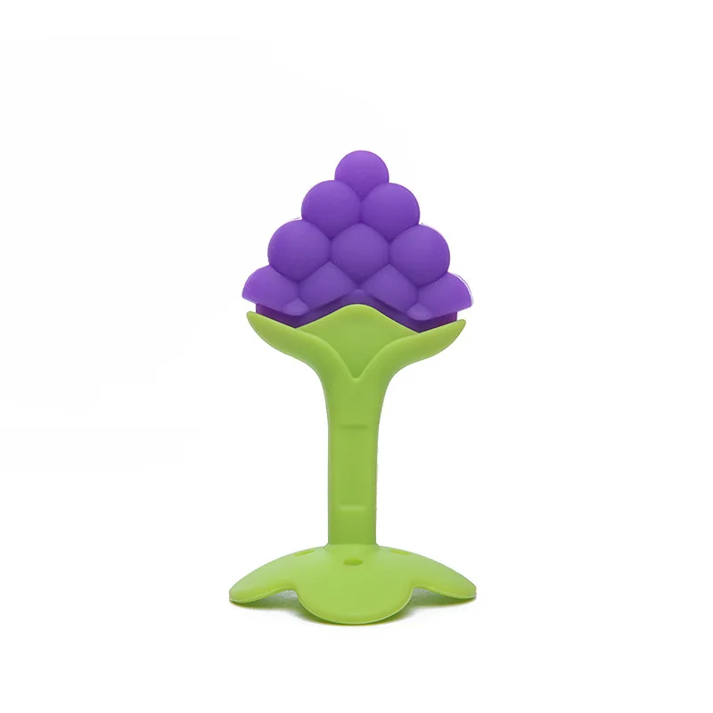 Grape Детские Прорезыватели для зубов, силиконовые бусины, фрукты, персик, апельсин, яблоко, виноград, Детские Прорезыватели для зубов, Детские Жевательные зубная игрушка, BPA Free - Цвет: Grape