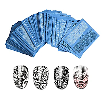 

1 Set 3D Vinyls Nail Stickers DIY Geometric Mixed Pattern Nail Art Decoration Decals
