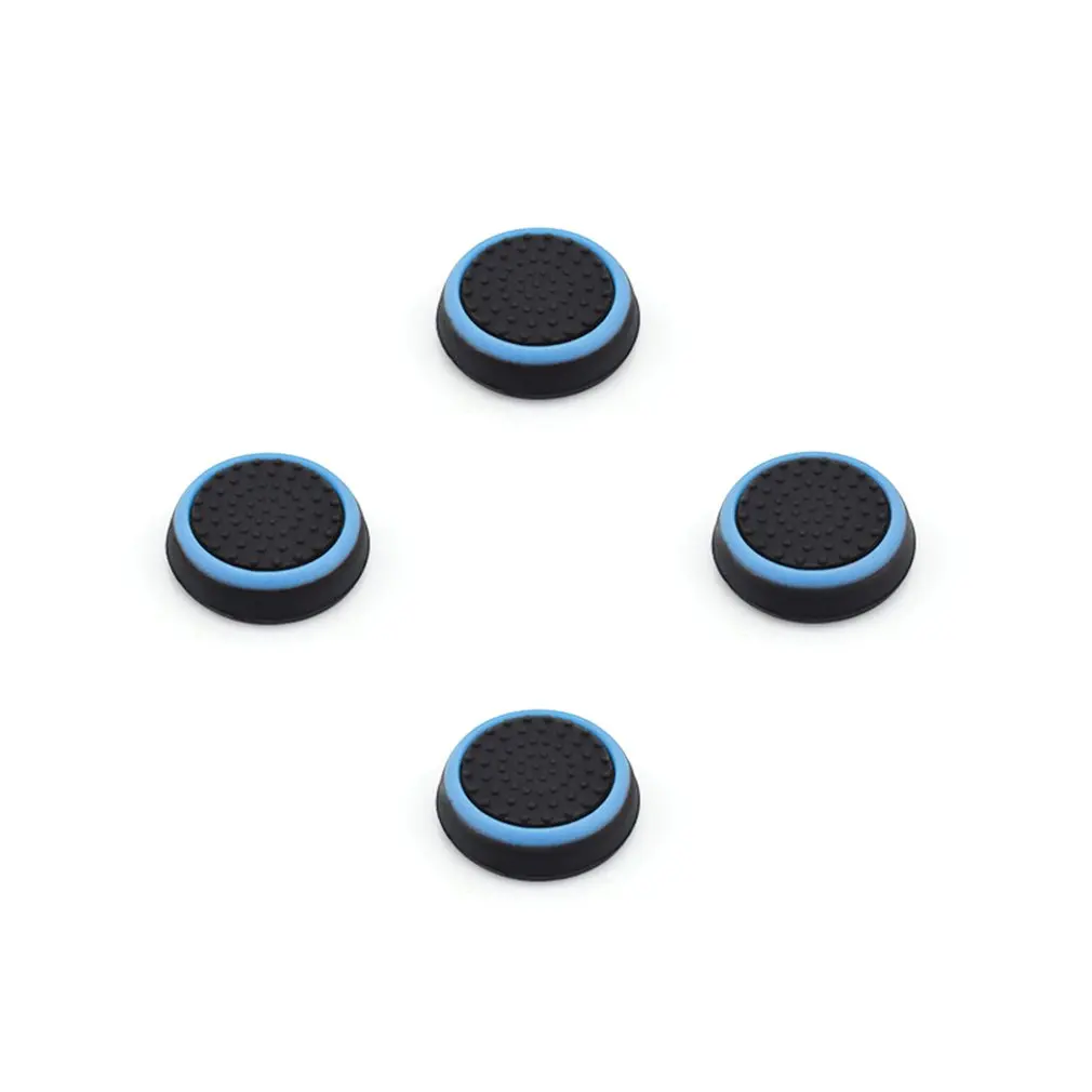 black blue Колпачки для джойстика для Playstation 4 Ps4 Pro, тонкие силиконовые аналоговые ручки для джойстика, чехлы для Xbox Ps3, аксессуары для Ps4 - Цвет: black blue