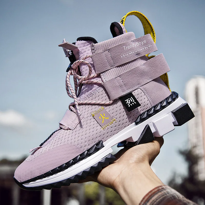 

Hip Hop Streetwear Chunky Sneakers Men High Top Casual Shoes Men Thick Bottom Fashion EVA Tenis Masculino Adulto Sneakers