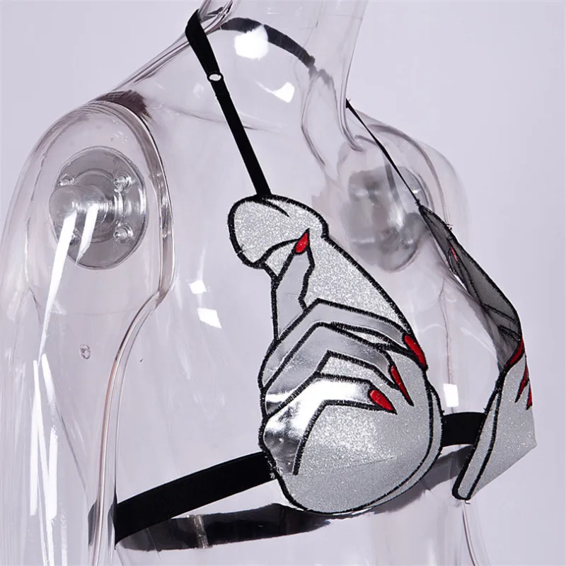 ALL NEW Sexy Pattern Ladies Bra Back Buckle Suspender Neck Lingerie Personalized Design Women Underwear (2)