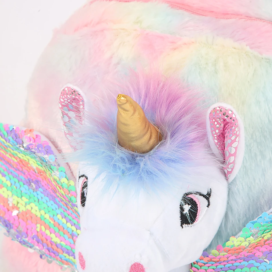 Unicorns Cartoon School Book Bag Backpacks Cute Fashion 3D Fur Backpacks For Girls Travel Backpack Children 16 Ha0eb8960dc0646588a095e32455fc6b8N