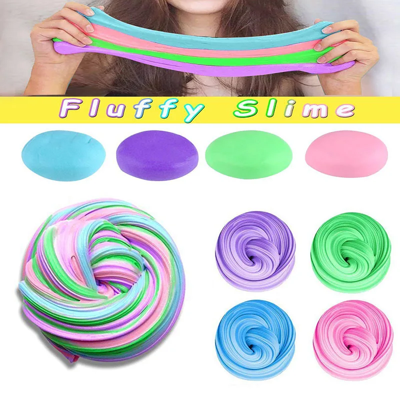 Новинка DIY Lizun хлопок поставки слаймов игрушка пушистая пена слизи воздух сухая глина слизи талисманы облегчение стресса пластилиновые игрушки Детский комплект