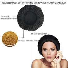 Manooby Уход за волосами нагревающая шапка глубокий кондиционер шапка-грелка Microwavable шапка-грелка парящая микрофибра хлопок Реверсивный льняной семя
