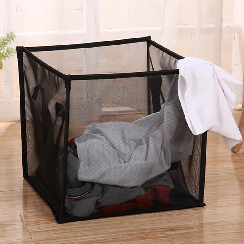 

Practical Black Folding Hamper Magic Dirty Clothes Blue Underwear Storage Basket Home Daily Necessities Clothes Storage Bag