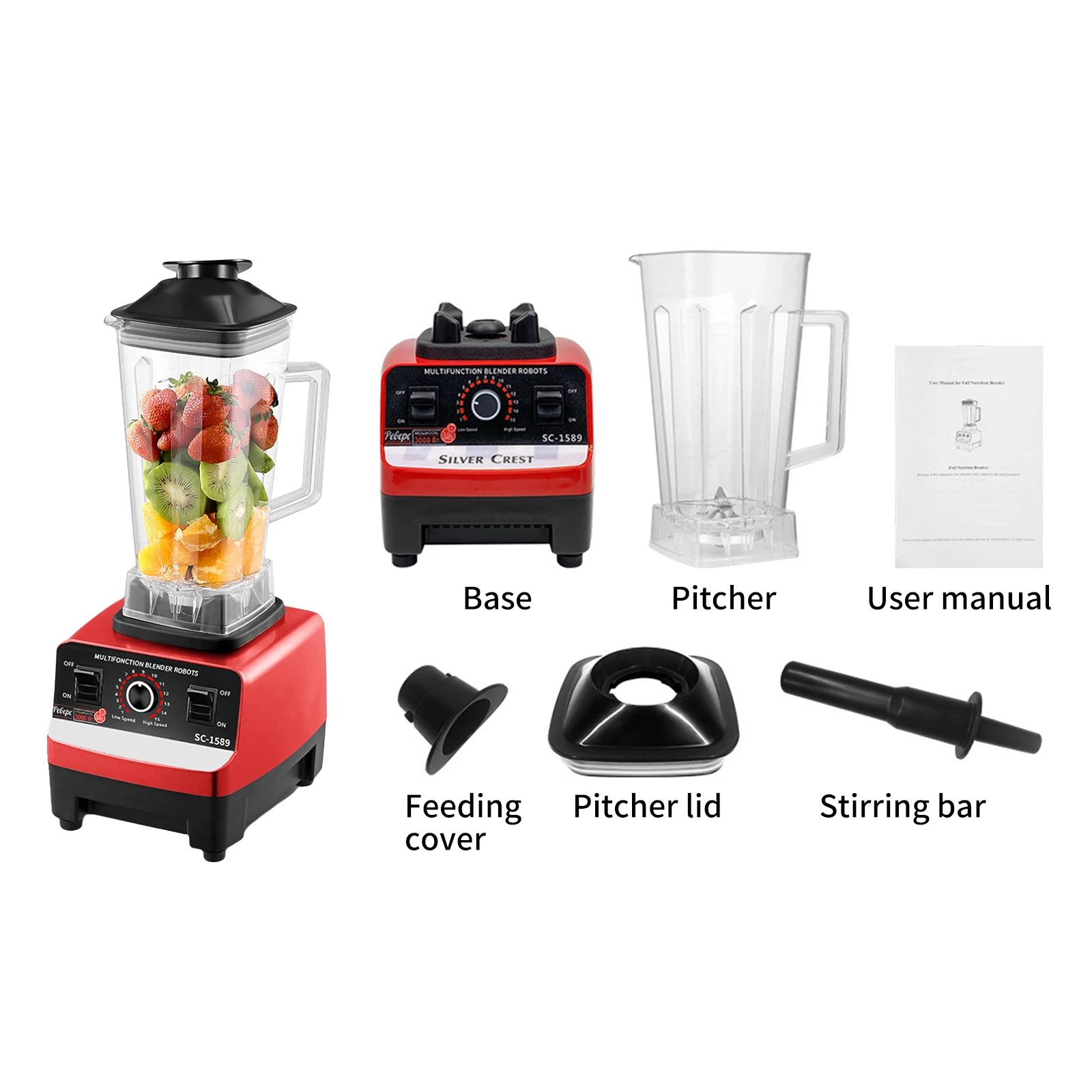 Multifunctional Blender for Smoothie Milkshake Juicer Ice Crusher