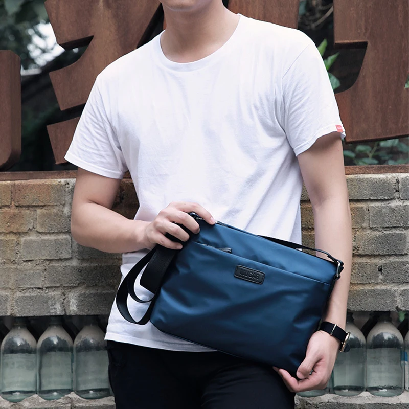Короткая мужская сумка на одно плечо, одноцветная нейлоновая водонепроницаемая переносная сумка для путешествий, сумка-мессенджер, кошелек для монет и карт, мужская сумка через плечо