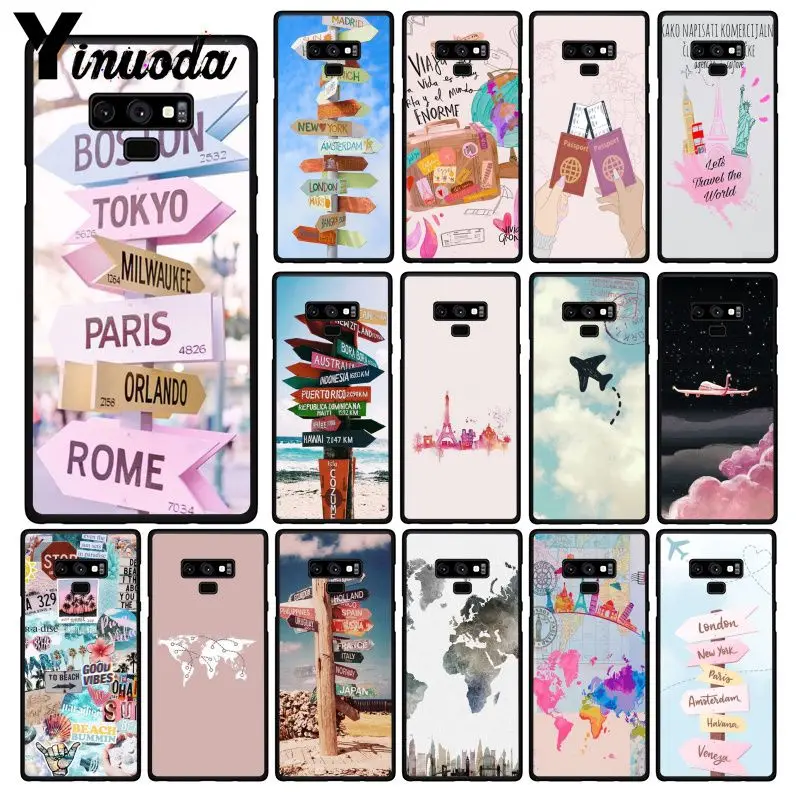 

Yinuoda Airplane Travel World Map Road Sign Phone Case For Samsung Galaxy A50 Note10 Pro 7 8 5 J5 J7 Prime J2prime