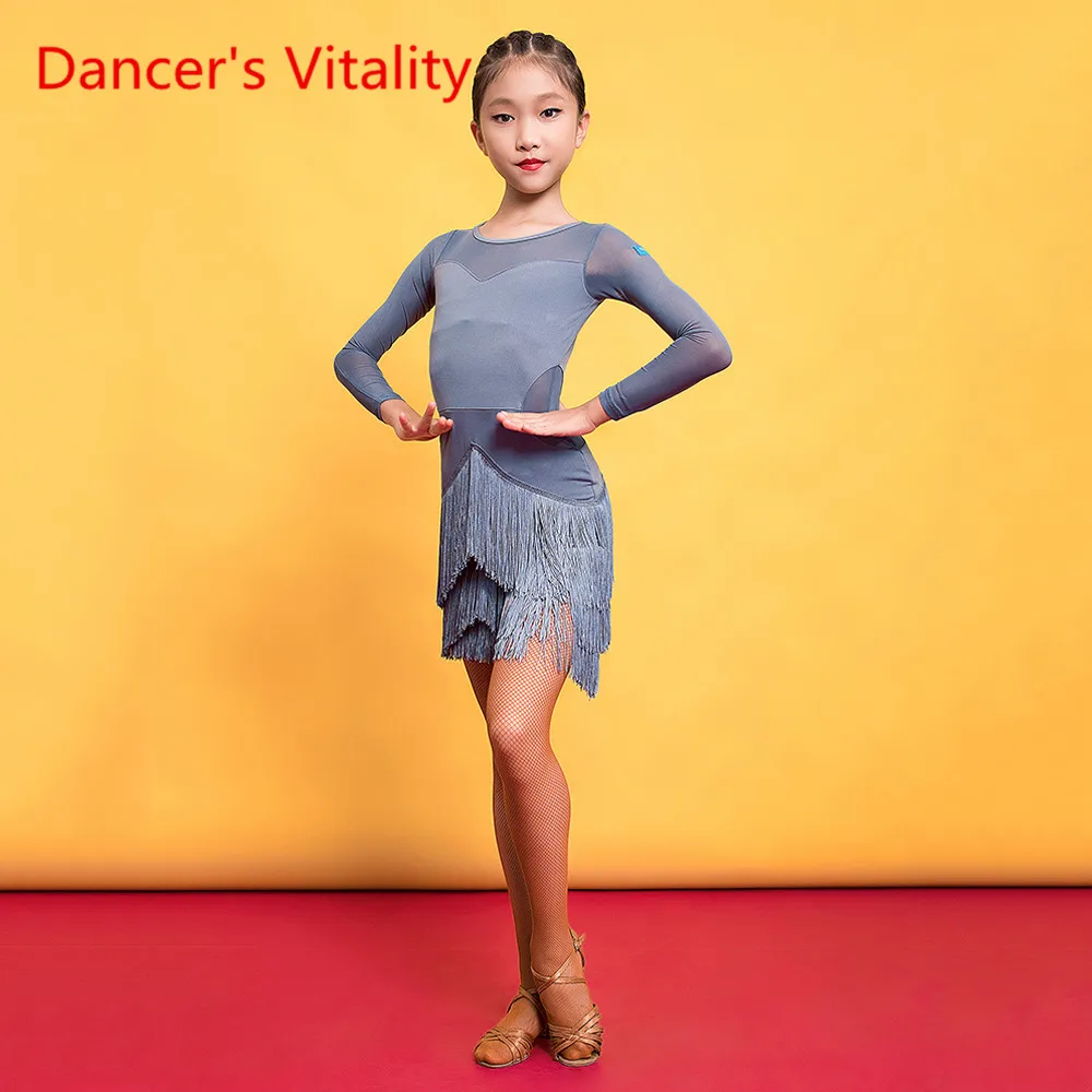 Одежда для выступлений латиноамериканских танцев женское детское платье с