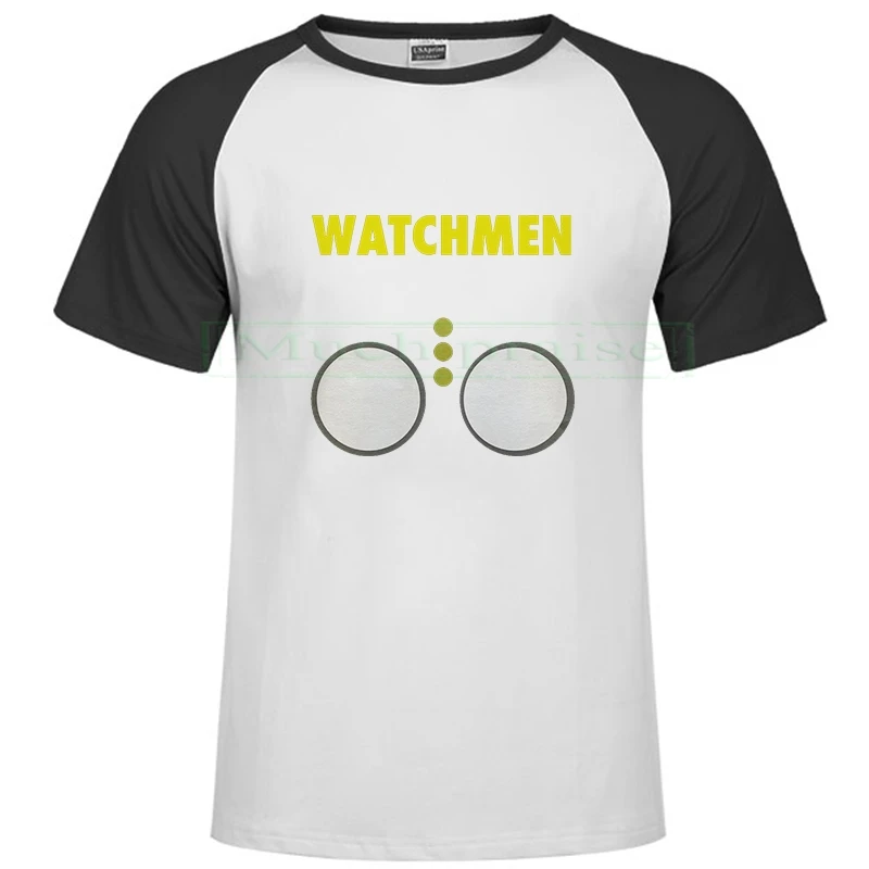 2020One piece Watchmen футболка Летняя белая футболка Графический camiseta masculina забавная уличная футболка мандалориан - Цвет: Raglan black 209