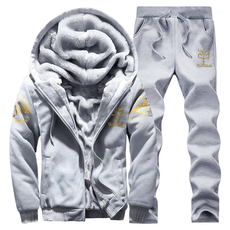 Мужская теплая спортивная одежда 7XL, 8XL, 9XL, мужские комплекты, зимний спортивный костюм, толстовка+ спортивные штаны, Мужская одежда, комплекты из 2 предметов, спортивный костюм