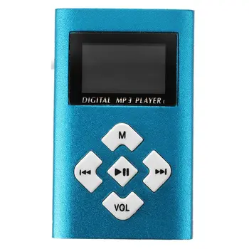 

USB socket LCD Screen Mini MP3 Player 32GB Micro SD TF (Blue)