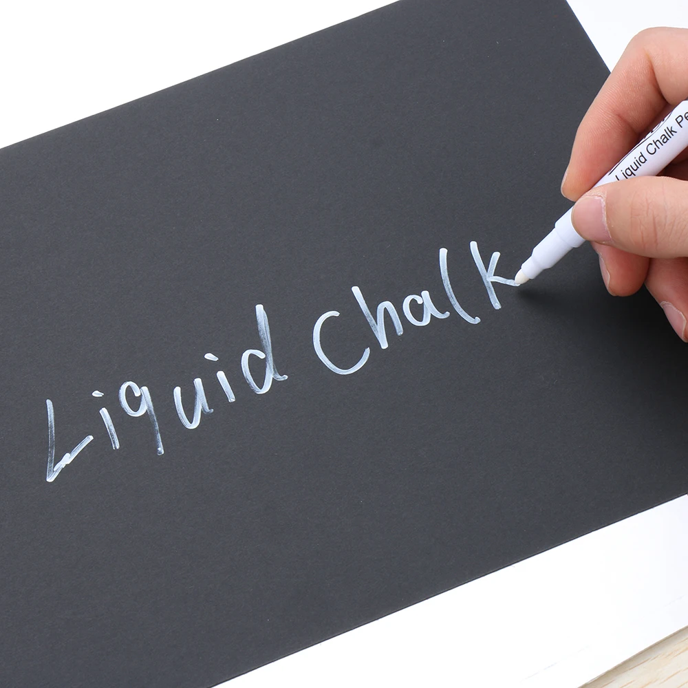 1Pc White Liquid Chalk Environmental Marker Pen Drawing Writing Metal Plastics Windows Blackboard Chalk Marker Manga Strato Pen