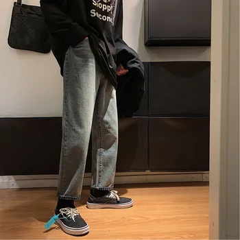 

Men's Jeans 2020 Spring New Handsome Solid Pure Loose Straight Joker Jeans Couple Student Youth Fashion Trend Men's Wear