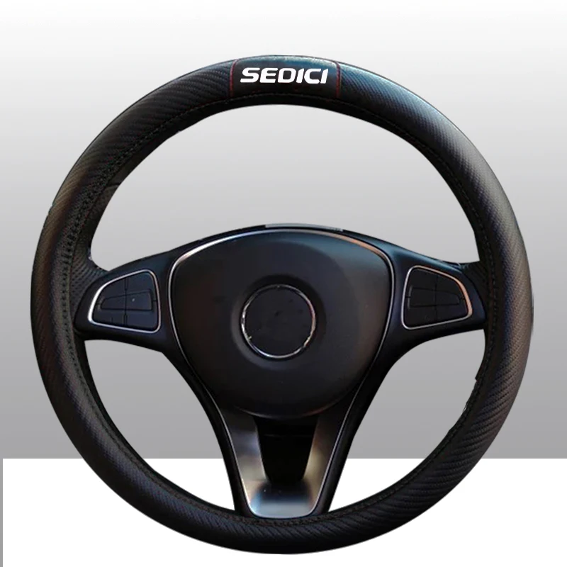 Для Fiat Sedici 38 см Автомобильный руль из углеродного волокна Кожаный чехол на руль модный нескользящий Авто Стайлинг