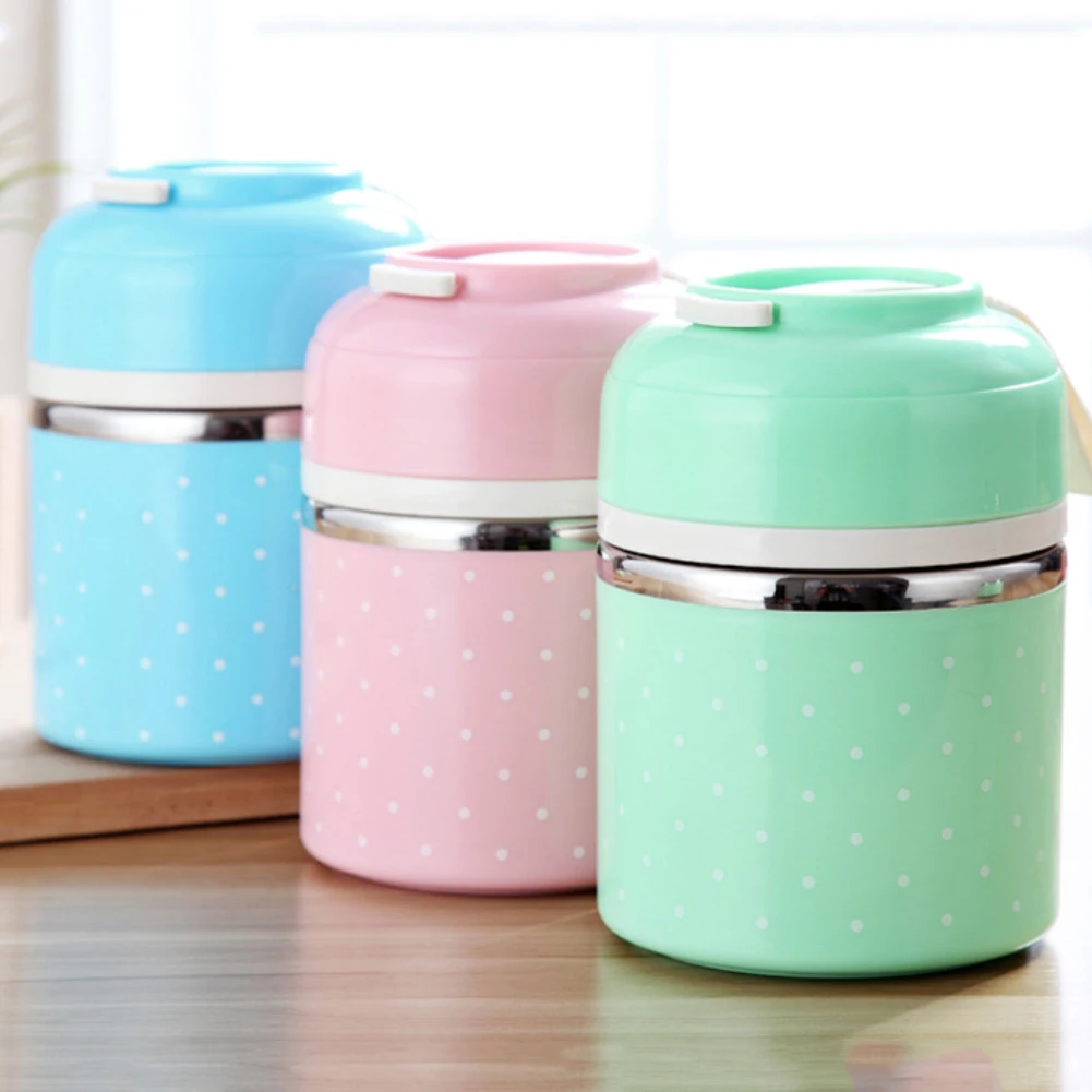 Hot Single/Double/Triple Layer Dot Stainless Steel Lunch Storage Box Food Container
