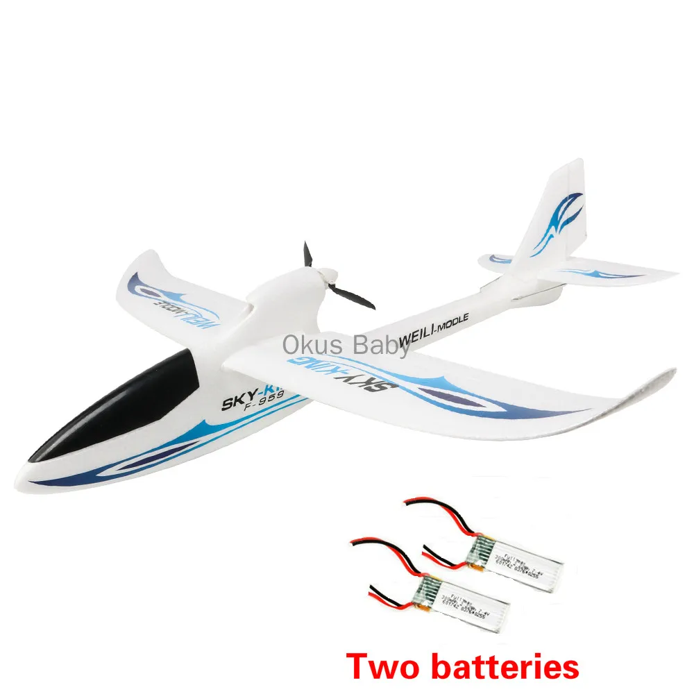 Two batterie BLue Абсолютно 2,4G 3Ch RC самолет с фиксированным крылом самолет наружные игрушки Дрон для подарков - Цвет: Two batterie BLue
