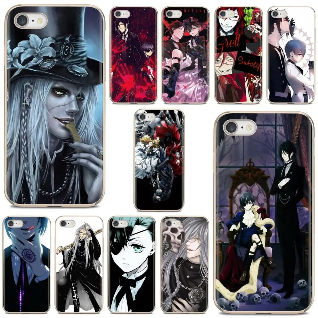 Мягкий чехол Черный Батлер Kuroshitsuji для iPhone iPod Touch 11 12 Pro 4 4S 5 5S SE 5C 6 6S 7 8 X XR XS Plus Max 2020 |