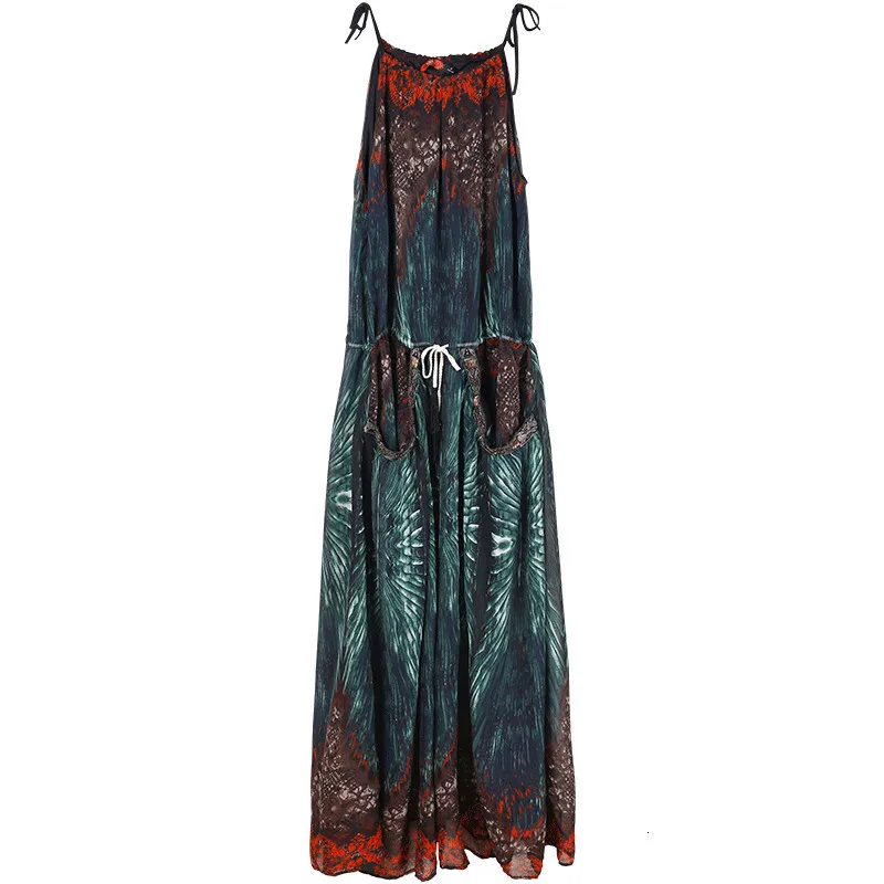 Vestido longo Летняя женская богемная желтая/зеленая шифоновая женская одежда макси Vintag Ретро пляжная одежда свободного кроя в повседневном стиле длинное платье