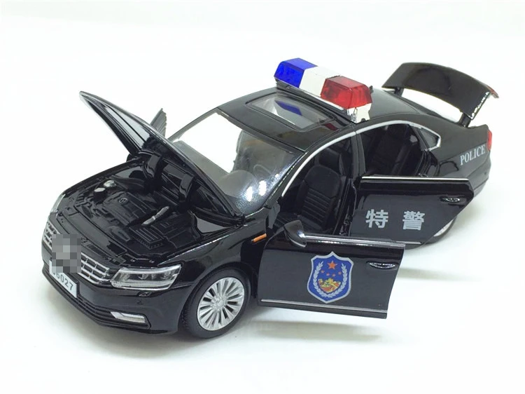 1/32 Полицейская машина литая металлическая модель автомобиля высокого моделирования игрушечная лампа музыка 6 дверей Открытые детские игрушки для детей Горячие Weels