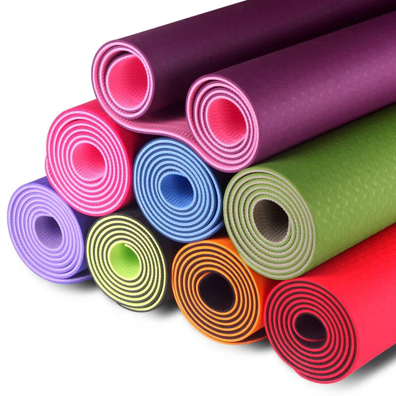 

6mm Thick Two-Side Colors TPE Environmental Tasteless Anti-Skid Yoga Mat