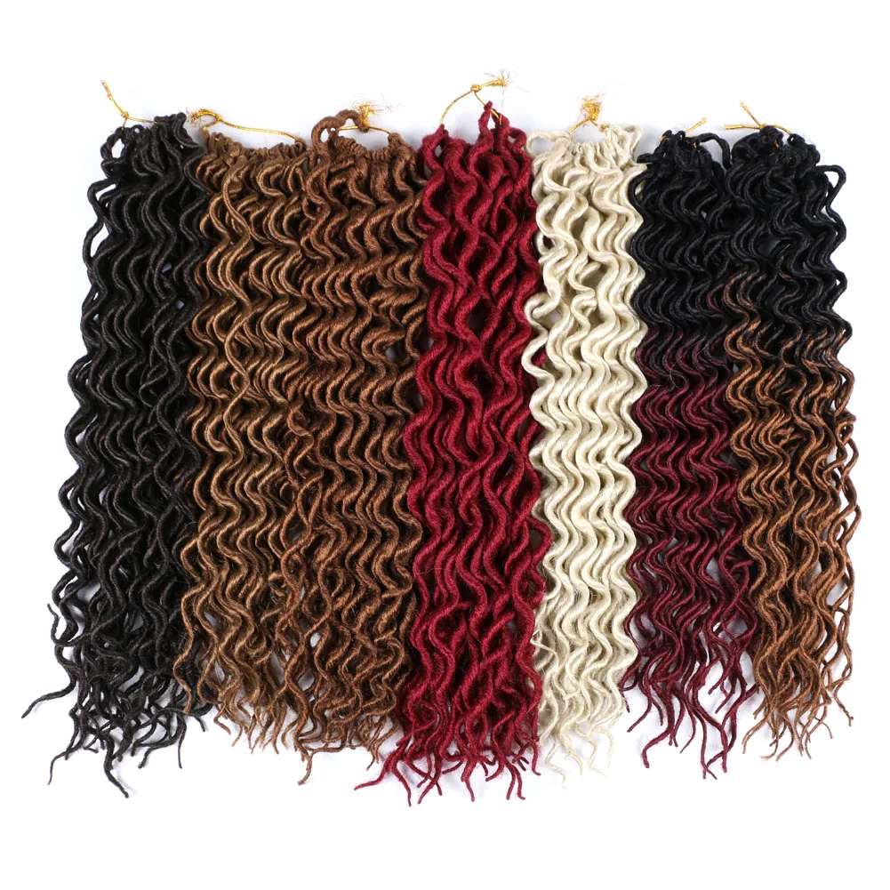 Кучерявые искусственные локоны в стиле Crochet 18 дюймов глубокие косички богини Locs
