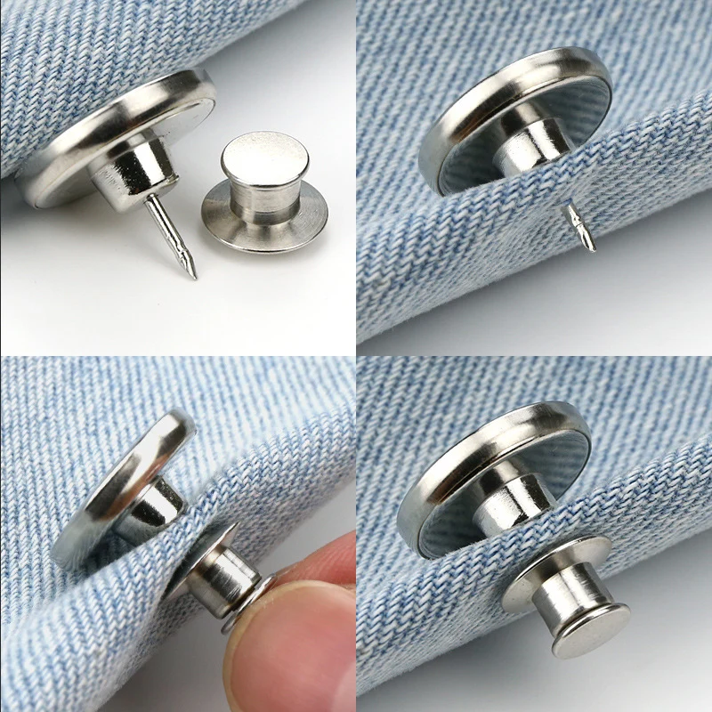 10 шт. Выдвижная кнопка для джинсов регулируемая съемная нестепленная металлическая кнопка цинковый сплав круглая LF88