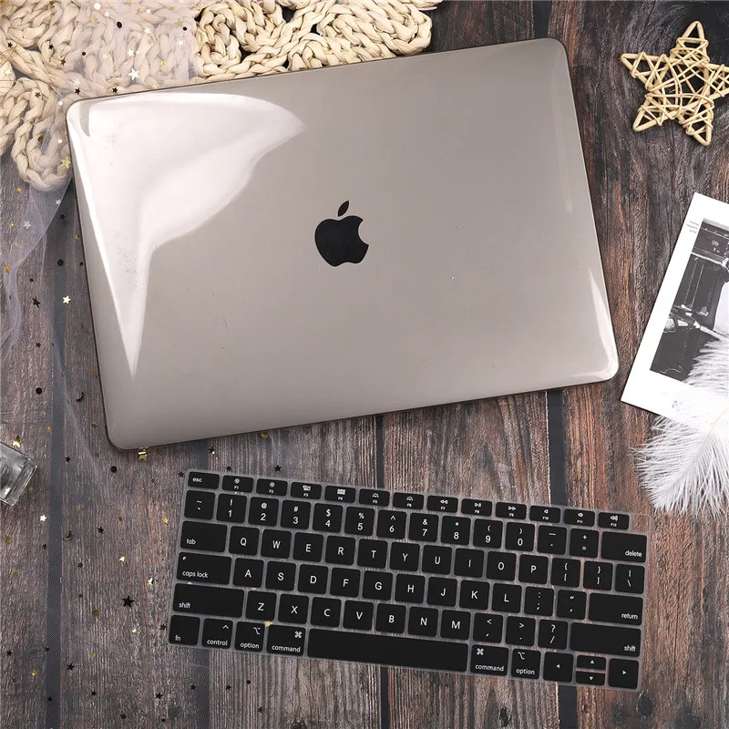 Для Macbook Air retina 11 12 13," кристально чистый чехол для Macbook Air Pro 13 15 16 Touch Bar/Touch ID A1932 A2159 A2141 - Цвет: Crystal grey