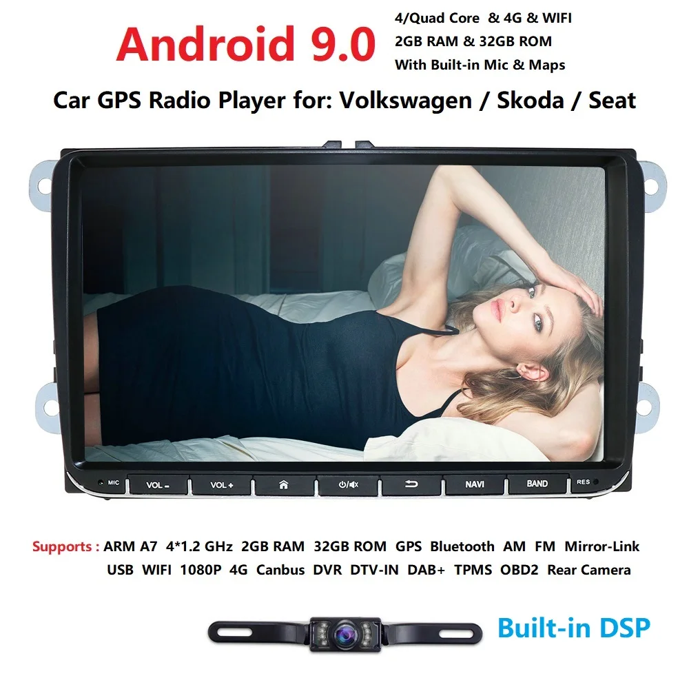 9 дюймов 2 Din Android 9,0 Автомагнитола gps без DVD плеера для Volkswagen VW Transporter Multivan T5 Bluetooth wifi зеркальная связь FM AM