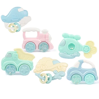 

6Pc/Lot with Box Baby Rattle Toys Musical Baby Toys for Educational Boiling Kids Newborn Developmental Toys