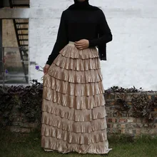 Faldas Mujer Moda размера плюс высокая талия юбка-пачка Макси плиссированная юбка женские длинные юбки женская мусульманская одежда Jupe Longue Femme
