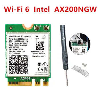 

Wireless Dual Band 2400Mbps WiFi 6 For Intel AX200 NGFF M.2 Bluetooth 5.0 Wifi Network Card AX200NGW 2.4G/5G 802.11ac/ax